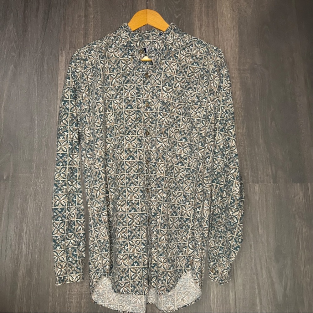 Sutter & Grant Vintage‎ Geometric Print Button Down Shirt Size L